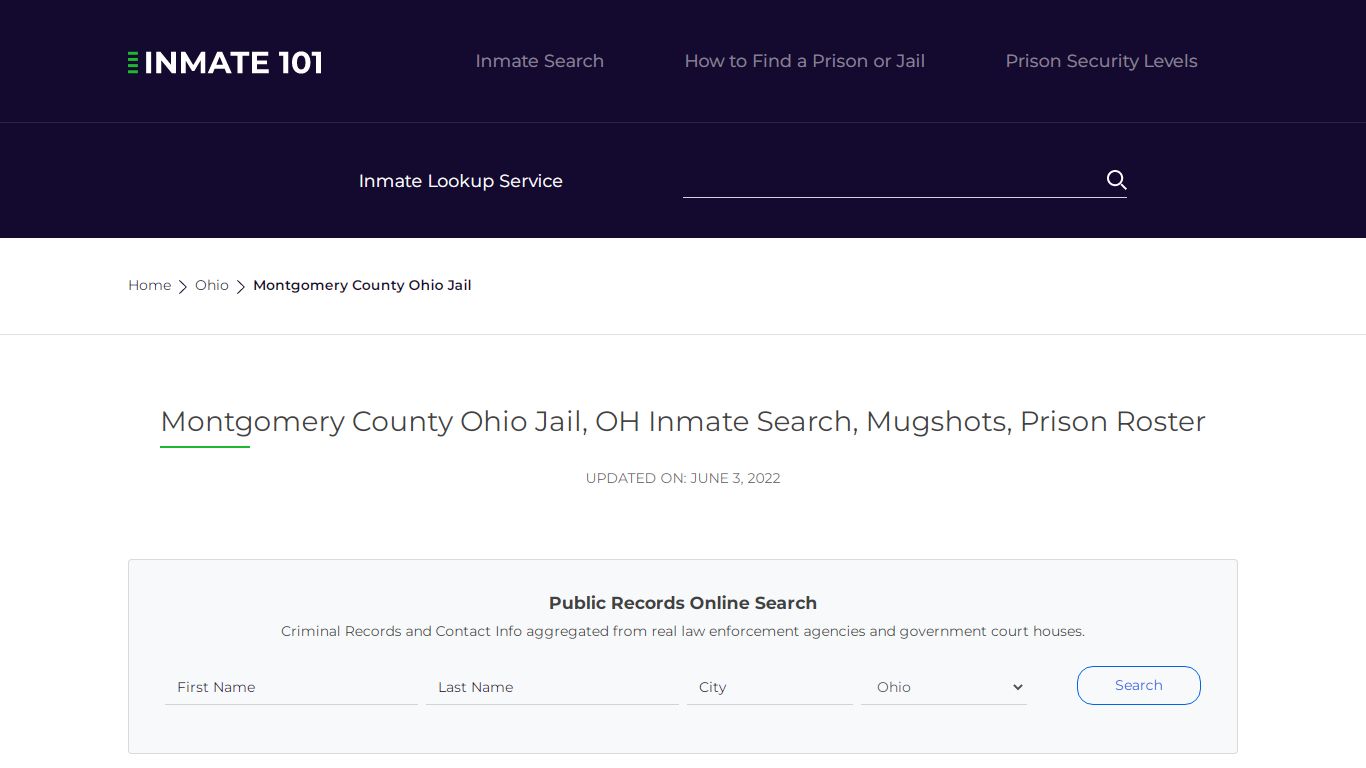 Montgomery County Ohio Jail, OH Inmate Search, Mugshots ...